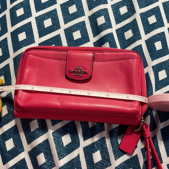 Used a few times Coach zip around phone wallet wristlet - Picture 6 of 7